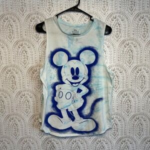 Disney Mickey Mouse Blue Tie Dye Muscle Tank Top  Medium